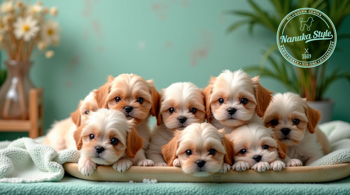 Baño y corte de pelo para Shih Tzu en  la peluqería canina nanuka Style de Benalmádena
